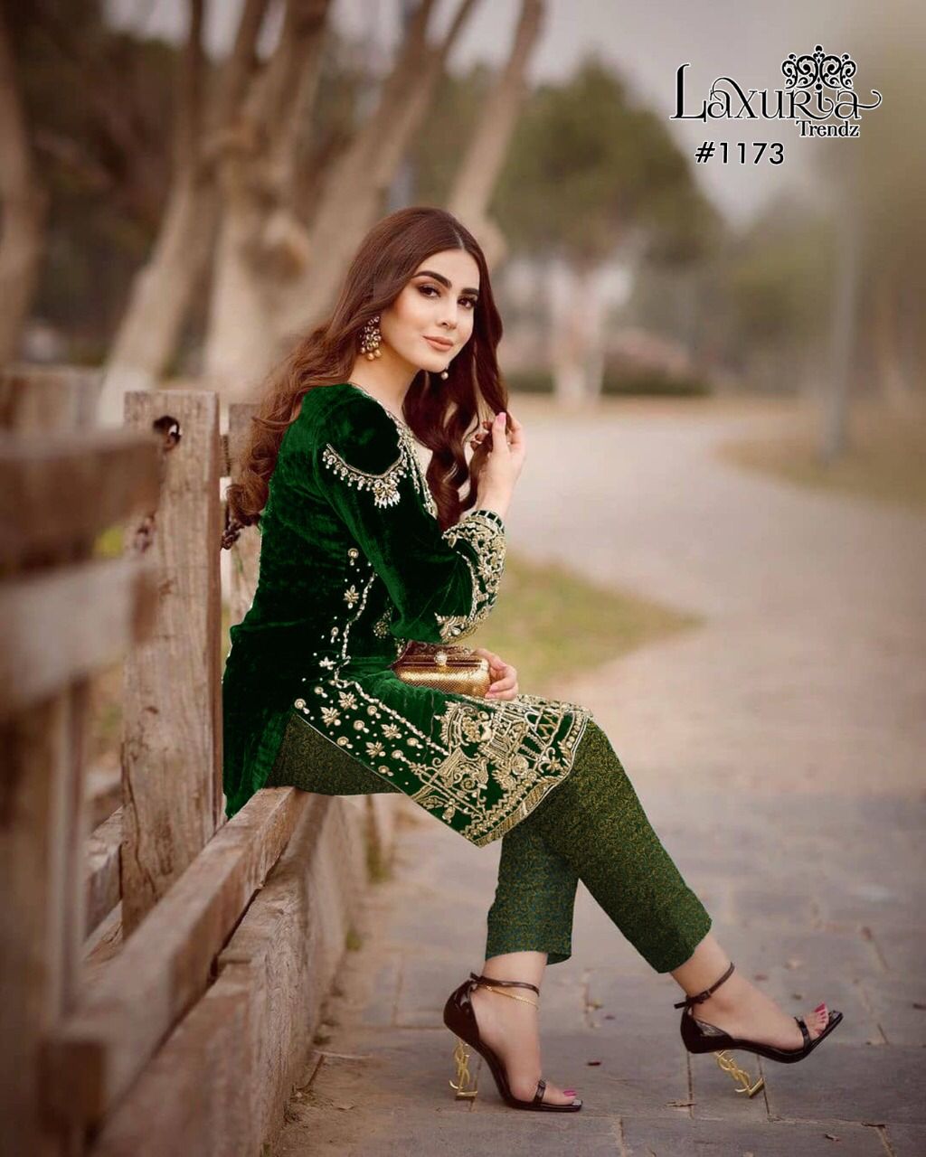 Laxuria Trendz 1173 Velvet Ethnic Wear Latest Top With Bottom Collection